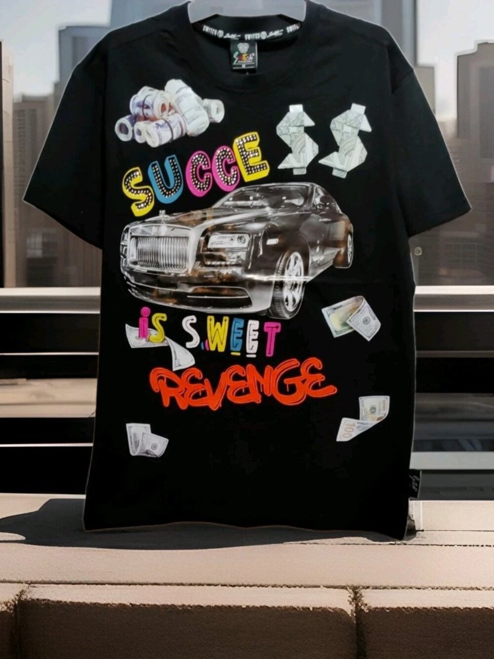 Men's Switch Streetwear Brand Success Is Sweet Revenge Black T Shirt XL NWT